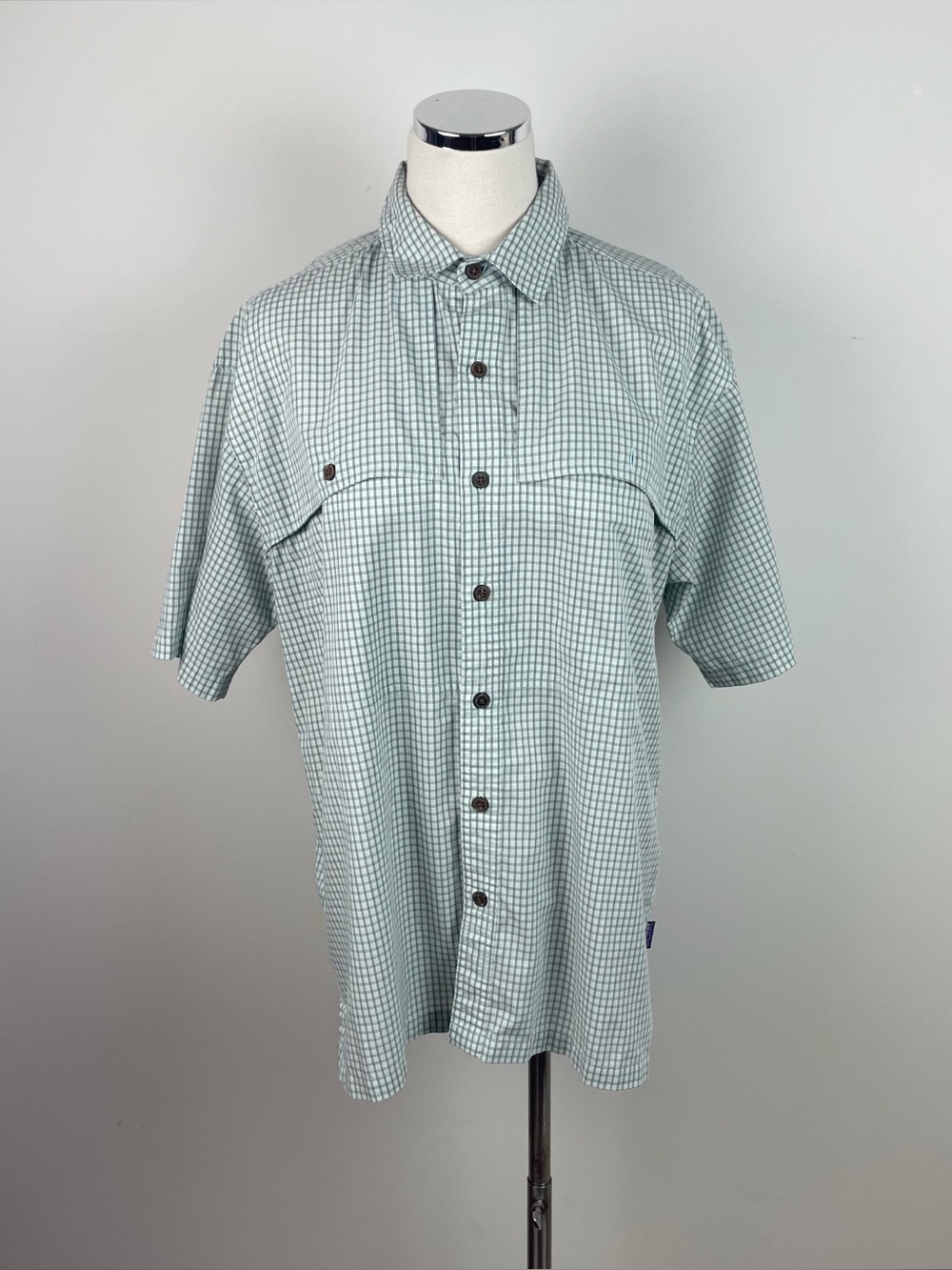Patagonia Tropical Flats Quick Dry Green Plaid Short Sleeve Collared Shirt Men